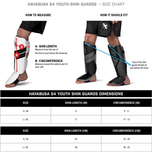 Hayabusa S4 Kids Shin Guards, Muay Thai, MMA, Kickboxing, Martial Arts, Large - Picture 6 of 6